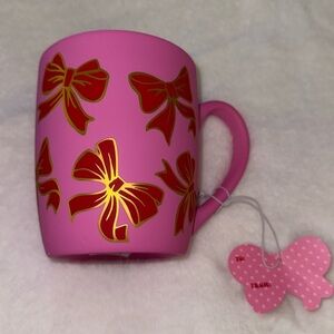 NEW Sheffield Home Pink Red Ribbon Bows 'Soft Touch' Mug 🎀🎀